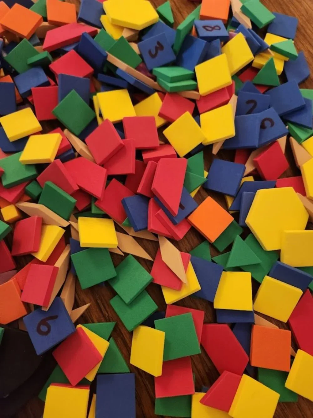 Large Bundle Foam Shapes Pattern Blocks Tiles Educational Math Manipulatives Toy